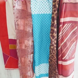 LOT OF 5 VINTAGE SCARFS VERA